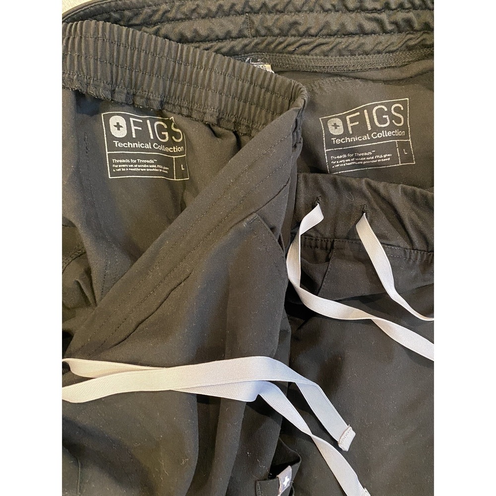 Figs Lot Of (2) Technical Collection Scrub Bottom Joggers Black Size Large L